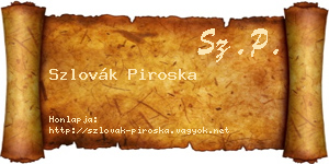 Szlovák Piroska névjegykártya