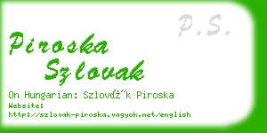 piroska szlovak business card